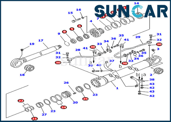 comprare 707-99-77300 7079977300 modelli PC750LC-7 PC800-7 di Kit Hydraulic Cylinder Fits For KOMATSU della guarnizione di riparazione dell'asta online manufacture