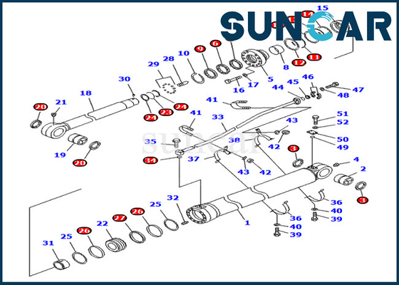 comprare 707-99-68660 versione d'oltremare di Kit Hydraulic Cylinder For PC750SE-7 PC800-7 KOMATSU della guarnizione di riparazione del braccio online manufacture