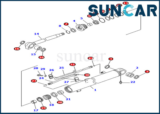 comprare 707-98-36700 asta 7079836700 che sigilla i modelli KOMATSU di Kit Hydraulic Cylinder For PC78MR-6 PC78US-6 online manufacture
