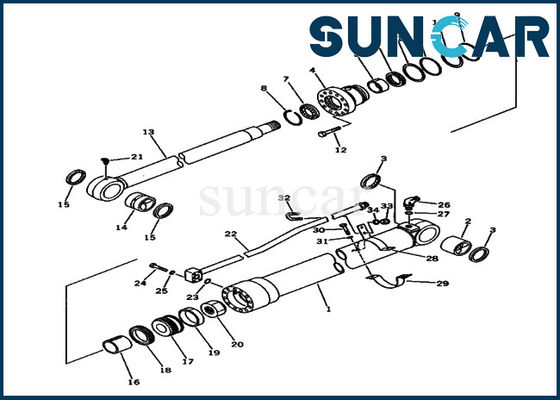 comprare Corredo di riparazione della guarnizione di Hydraulic Arm Cylinder dell'escavatore di KOMATSU PC80-3 PC80LC-3 20X-63-02020 20X6302020 online manufacture