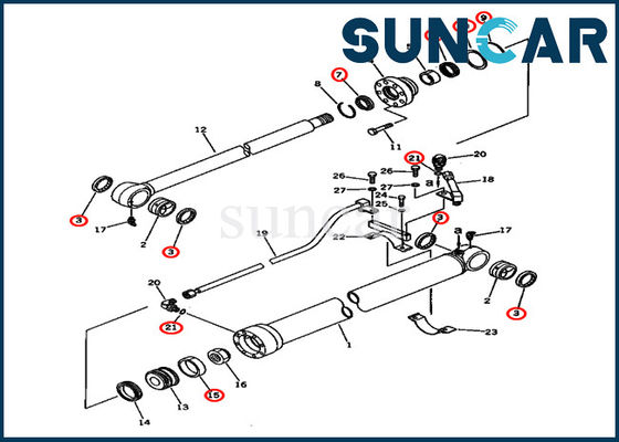 comprare Il corredo 20X-63-02030 20X6302030 PC80-3 PC80LC-3 della guarnizione della riparazione del secchio modella il corredo di sigillamento del cilindro di KOMATSU online manufacture