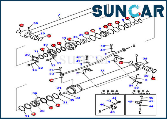 comprare 721-98-00930 7219800930 corredi di riparazione di Kit Wear Resistance PC800SE-8E0 KOMATSU della guarnizione del cilindro del braccio online manufacture