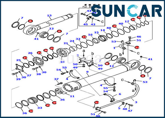comprare Corredo 721-98-01590 di sigillamento del secchio guarnizione Kit Hydraulic Cylinder di riparazione di 7219801590 PC800SE-8E0 KOMATSU online manufacture