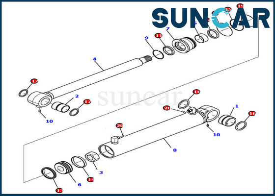 comprare 707-98-28670 servizio Kit Fits Models Excavator PC80MR-3 PC80MR-5 KOMATSU del cilindro di 7079828670 aste online manufacture