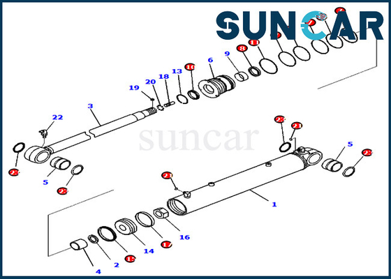comprare 707-98-41380 7079841380 modelli di Kit Fits For Komatsu PC88MR-10 PW98MR-10 della guarnizione del cilindro dell'oscillazione dell'asta online manufacture