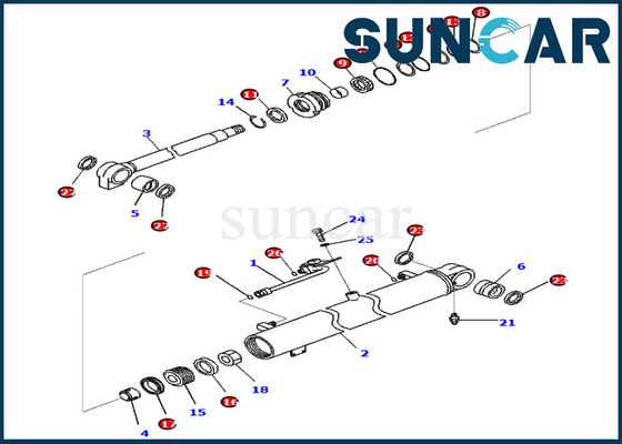 comprare Corredo 707-98-36740 di sigillamento dell'asta di KOMATSU 7079836740 corredo della guarnizione di riparazione del cilindro di PC88MR-10 PW98MR-10 online manufacture