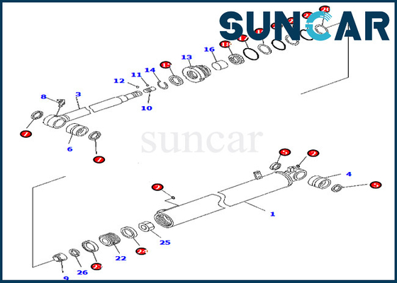 comprare 707-98-41350 guarnizione Kit Fits For Komatsu PC88MR-8 PW98MR-8 di riparazione del cilindro dell'oscillazione di 7079841350 aste online manufacture