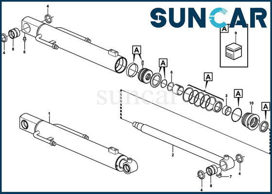 comprare Escavatore Service Kit Parts del corredo VOE15077572 della guarnizione di riparazione del cilindro dell'asta di EC27C SUNCARVO.L.VO 15077572 online manufacture