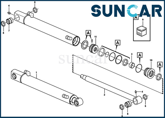 comprare Cilindro idraulico dei corredi di riparazione del secchio di Oil Seal Kit VOE15078210 VOE 15078210 dell'escavatore per SUNCARVO.L.VO EC27C online manufacture