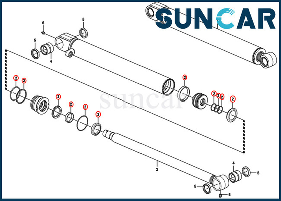 comprare Servizio Kit Parts di SUNCARVO.L.VO dell'escavatore del corredo EC35C della guarnizione del cilindro del secchio di VOE15016641 VOE 15016641 online manufacture