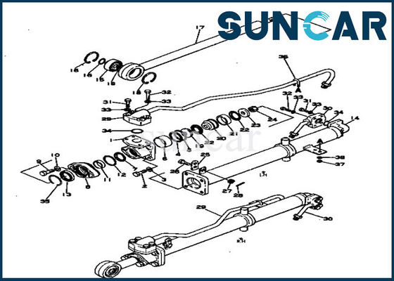 comprare 101-870-0510 bulldozer idraulico di misure D20A-3 KOMATSU dei corredi della sostituzione della guarnizione della lama online manufacture