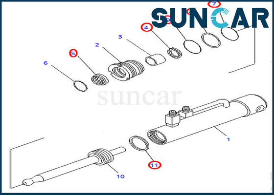 comprare 707-99-11050 Pin Puller Hydraulic Cylinder Seal Kit Fits D375A-2 KOMATSU online manufacture