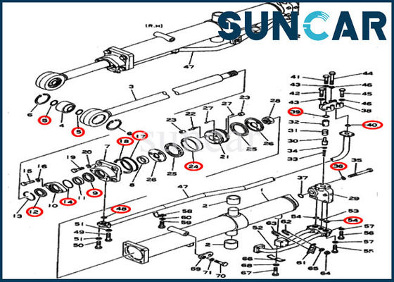 comprare 195-63-05110 riparazione idraulica Kit Cylinder Sealing Kit Fits D355A-3 KOMATSU dell'ascensore della lama online manufacture