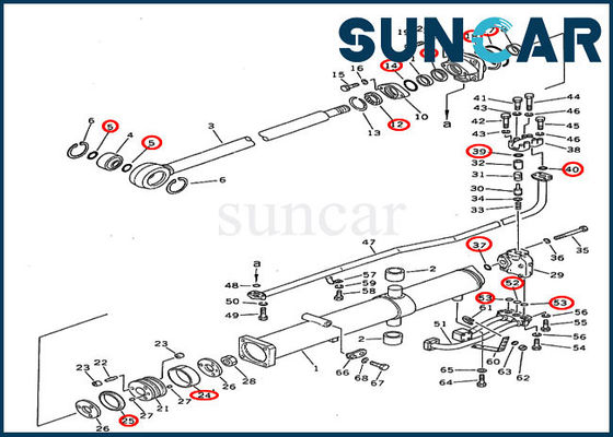 comprare D355A-3-5 KOMATSU sigilla il corredo di riparazione della guarnizione del cilindro dell'ascensore del bulldozer del cingolo 195-63-05120 online manufacture