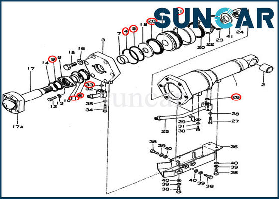 comprare La lama di KOMATSU 195-63-05041 inclina il bulldozer del cingolo di Kit For D355-3 della guarnizione del cilindro idraulico online manufacture