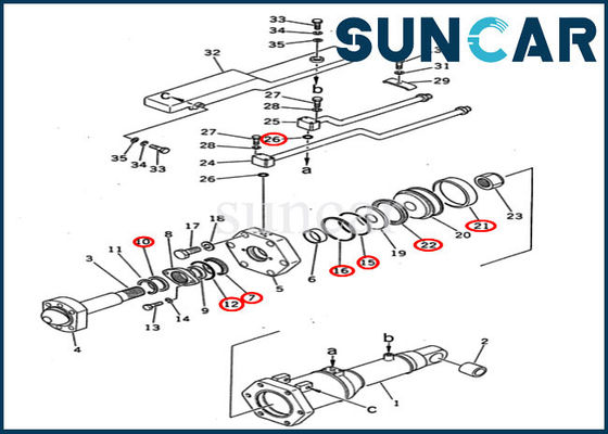 comprare 195-63-05130 1956305130 inclinano il corredo della guarnizione della riparazione del corredo D355A-5 KOMATSU di servizio del cilindro online manufacture