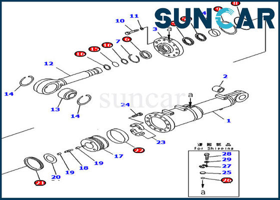 comprare Corredo di servizio di inclinazione di lama dei corredi della guarnizione del cilindro della sostituzione del bulldozer 707-99-81020 KOMATSU del passo online manufacture