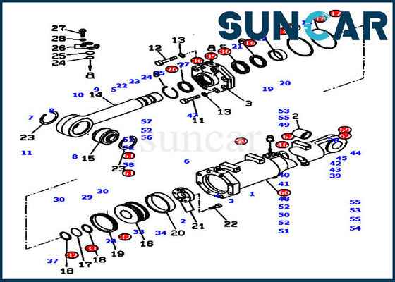 comprare 707-99-56690 corredi di servizio idraulico del corredo D375A-5D KOMATSU della guarnizione del cilindro dell'ascensore della lama online manufacture