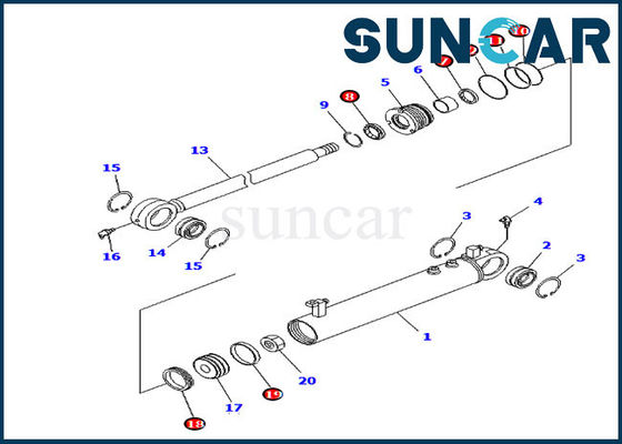 comprare 707-98-24910 sostituzione Kit Fits Komatsu D39EX-21 D39PX-21 dei corredi della guarnizione del cilindro di angolo online manufacture