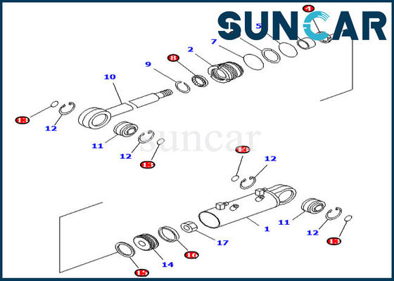 comprare 707-98-34590 riparazione Kit For Komatsu Inner Parts del cilindro di inclinazione di lama dei corredi della guarnizione del bulldozer online manufacture