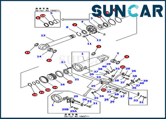 comprare 707-98-84010 corredo idraulico della sostituzione del cilindro di inclinazione dello scarifiC.A.Tore di KOMATSU dei corredi della guarnizione di riparazione online manufacture