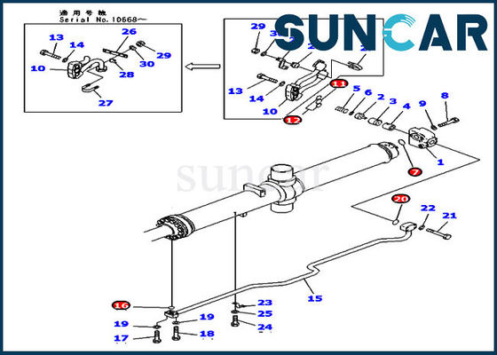comprare 707-98-74110 bulldozer di Kit Hydraulic Seal Kits For KOMATSU D475A-3 di riparazione del cilindro dell'ascensore della lama online manufacture