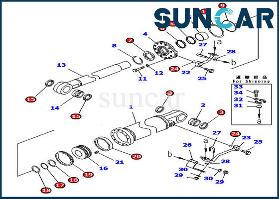 comprare D475A-5E0 inclinano i corredi idraulici della sostituzione di KOMATSU del corredo di riparazione della guarnizione del cilindro 707-99-77620 online manufacture