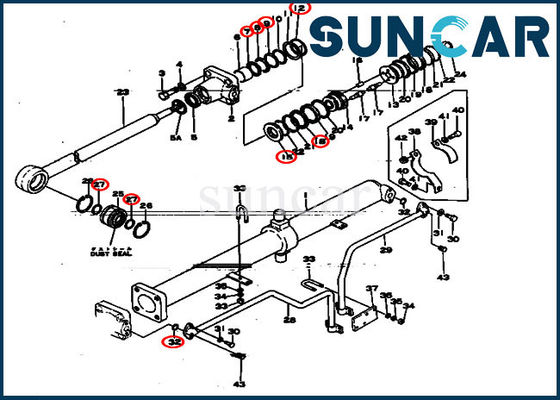 comprare Corredi di riparazione della guarnizione del cilindro di sigillamento 130-63-05070 del macchinario per il bulldozer KOMATSU D50P-15 online manufacture