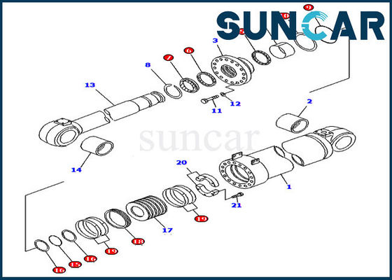 comprare 707-99-96200 riparazione Kit For Komatsu Wheel Loader WA800-3 WA900-3 della guarnizione del cilindro dello scarico online manufacture