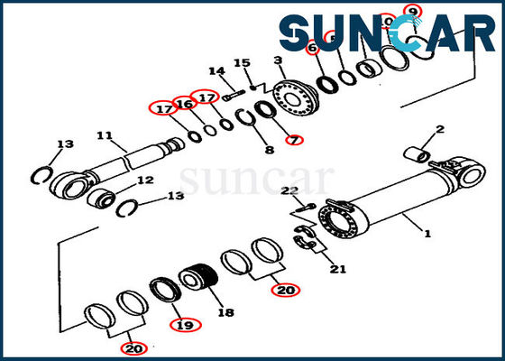 comprare Corredi idraulici della guarnizione di KOMATSU di inclinazione del cilindro di sigillamento del corredo 707-99-96201 del bulldozer doppio dell'OEM online manufacture