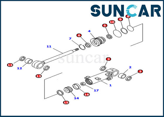 comprare 707-98-11240 escavatore Inner Parts del corredo PC10MR-1 di servizio del cilindro dell'ascensore della lama delle parti dell'OEM di KOMATSU online manufacture
