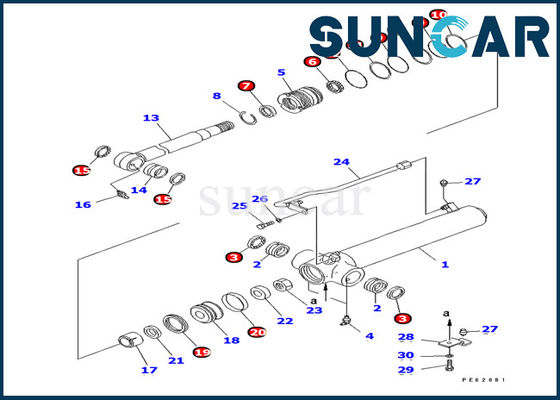 comprare 707-98-14460 corredo di Oil Seal Service dell'escavatore di Kit For Komatsu PC12UU-2 della guarnizione del cilindro del braccio online manufacture