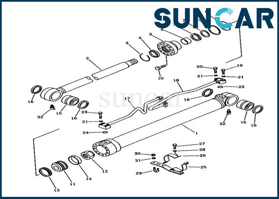 comprare 707-98-36110 corredo di Bucket Cylinder Seal dell'escavatore di Kit Fits Komatsu PC100-3 della guarnizione del cilindro idraulico online manufacture