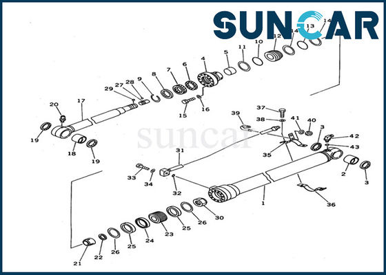 comprare 707-99-36620 parti interne dell'Assemblea del cilindro di KOMATSU PC100N-6 dei corredi di Arm Cylinder Seal dell'escavatore online manufacture