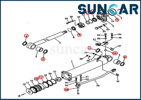 comprare 135-63-05050 cilindro di KOMATSU che sigilla il corredo della guarnizione di riparazione di Kit Standard Size Bulldozer Lift online manufacture