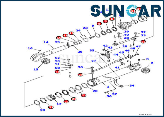 comprare Corredo di servizio del braccio del cilindro idraulico dei corredi 707-99-69670 della guarnizione di resistenza di olio dell'escavatore di PC1250-7 KOMATSU online manufacture