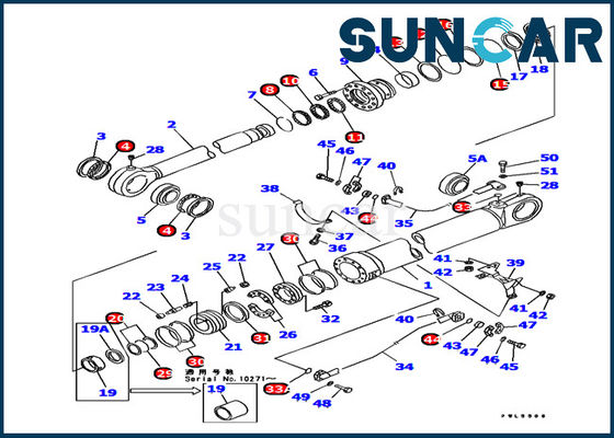 comprare La resistenza all'usura 707-99-77230 parti interne dell'escavatore del corredo di sigillamento del cilindro del secchio di KOMATSU PC1000-1 online manufacture