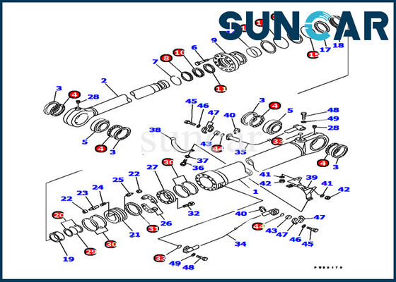 comprare Escavatore Packing Kit di Kit Service Kit PC1000-1 della guarnizione del cilindro del secchio di KOMATSU 707-99-78630 online manufacture