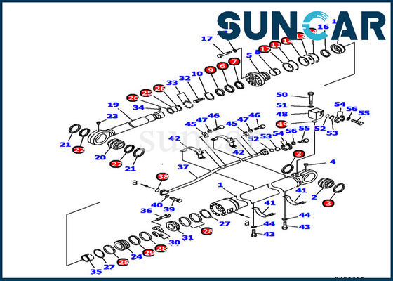 comprare Corredo interno della guarnizione del cilindro idraulico del braccio di KOMATSU 707-99-89220 del corredo di riparazione dell'escavatore a cucchiaia rovescia PC1100-6 online manufacture