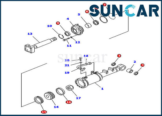 comprare 707-98-52140 bulldozer diritto idraulico di inclinazione di Kit For D61EX-12 della guarnizione di riparazione di KOMATSU del cilindro di inclinazione online manufacture