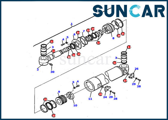 comprare Guarnizione Kit Gasket del cilindro dell'oscillazione dell'asta di Inner Repair Kit 21D-61-14140 dell'escavatore di PC110R-1 KOMATSU online manufacture