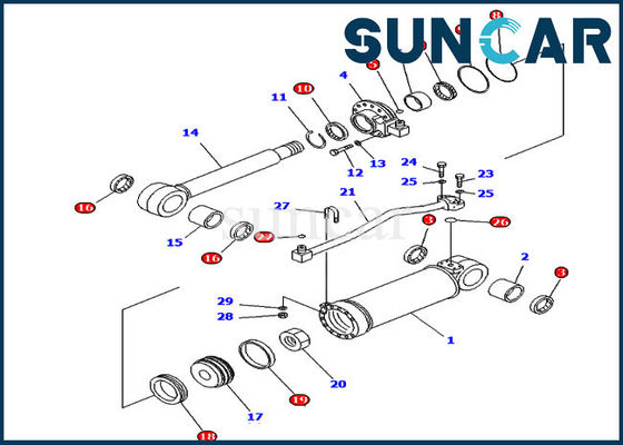 comprare 707-98-52240 7079852240 corredi della guarnizione di KOMATSU del bulldozer del corredo di riparazione del cilindro dello scarifiC.A.Tore D65E-12 online manufacture