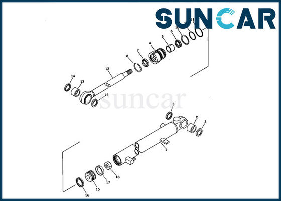 comprare 707-00-55010 guarnizione Kit Komatsu PC07-1 Mini Excavator Inner Repair Parts del cilindro del braccio online manufacture