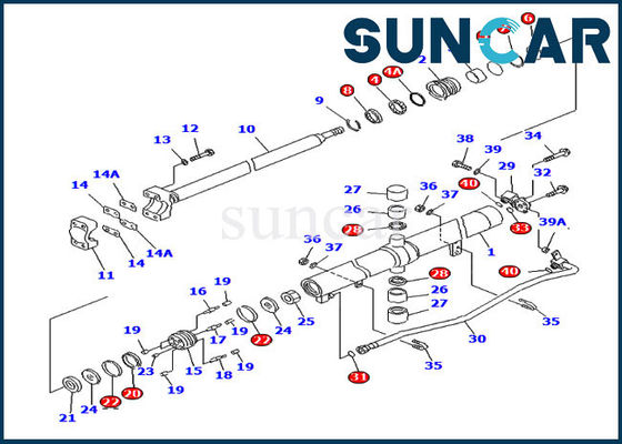 comprare Corredo di sigillamento del cilindro del corredo D65EX-15 D65PX-15 KOMATSU della guarnizione di riparazione dell'ascensore di resistenza di olio 707-98-28640 online manufacture