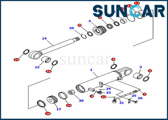 comprare Bulldozer idraulico di misure D85EX-15R KOMATSU dei corredi di riparazione del cilindro del corredo 707-99-43710 della guarnizione dell'ascensore dello scarifiC.A.Tore online manufacture