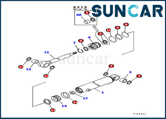 comprare 707-98-11310 corredi della guarnizione di riparazione del cilindro di Kit Komatsu PC12R-8 di servizio del cilindro idraulico dell'oscillazione dell'asta online manufacture