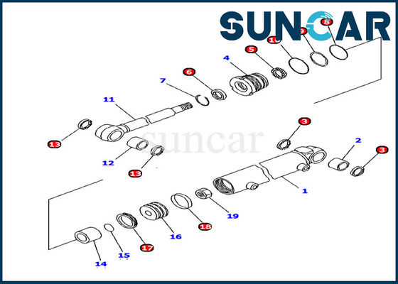 comprare Escavatore Repair Kit del corredo PC12R-8 della guarnizione del cilindro dell'oscillazione dell'asta di resistenza di olio di KOMATSU 707-98-11330 online manufacture