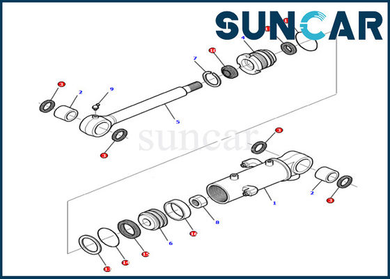 comprare Corredo interno di servizio delle parti di Kit Fits Excavator Machinery PC12R-8 della guarnizione del cilindro di lama di KOMATSU 878000379 online manufacture