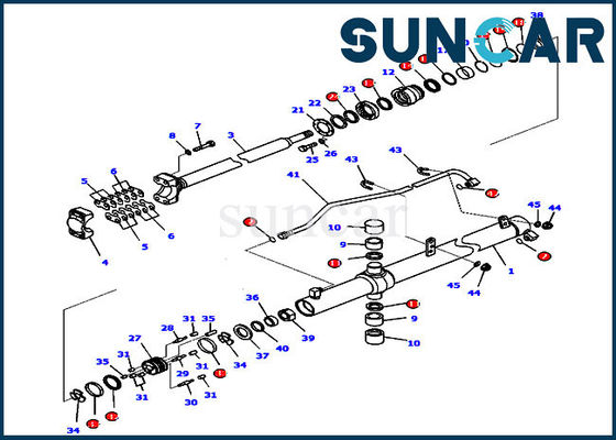 comprare Il bulldozer parte 707-99-27330 corredi della sostituzione del corredo D65EX-16 KOMATSU della guarnizione del cilindro idraulico online manufacture