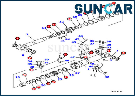 comprare PC180LC-7-E0 KOMATSU 707-99-38760 parti interne della guarnizione di Kit Excavator Service Kit della guarnizione del cilindro dell'asta online manufacture